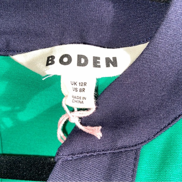 Boden Dress Womens Size 8 R US Catherine Ponte Colorblock Kelly Green Navy Blue - Picture 9 of 13